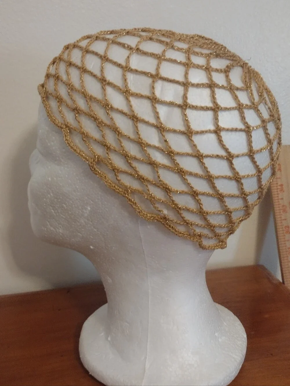 Handmade Crocheted Decorative Headpiece/ Mesh Hat